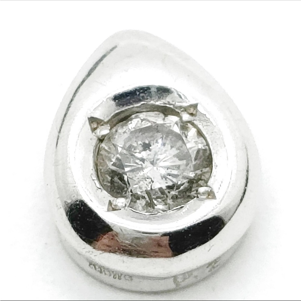 18k 0.2ct Natural Diamond White Gold Solid Pendant Necklace no Silver solid gold